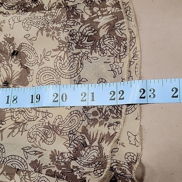 mac & jac 100% Silk, Size 8 Flared Beaded Skirt, NEW with Tags.  Brown / Tan - Picture 8 of 12